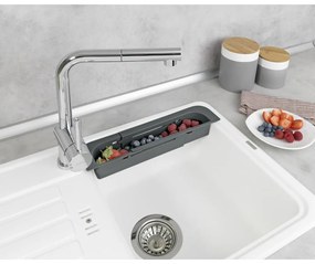 Scolapiatti allungabile per lavello grigio in plastica 49,5x8,5 cm Fino – Wenko