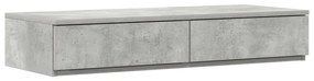 Letto contenitore  grigio cemento legno ingegnerizzato