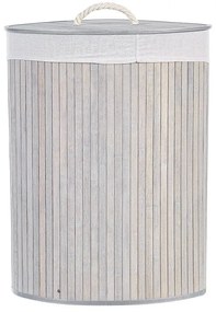 Cesta legno di bambù grigio e bianco 60 cm MATARA Beliani