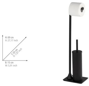 WENKO 23710100 - Scopino per WC HELLA 15x69 cm nero