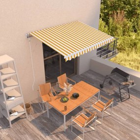 Tenda Da Sole Retrattile Automatica 350x250 Cm Gialla E Bianca /