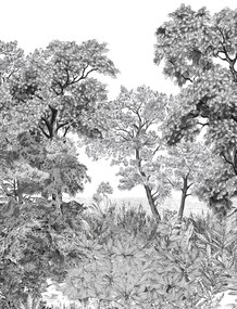 Isidore Leroy Carta da parati panoramica Foret de Bretagne Grisaille - Grisaille – Bahnen 1/2/3