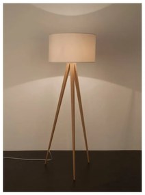 Lampada da terra bianca Tripod Wood, ø 50 cm - Zuiver