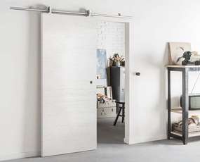 Porta scorrevole Mast in mdf bianco, L 93 x H 212 cm, con binario Ermes Reversibile