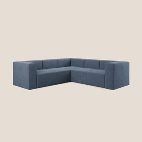 Nettuno divano angolare componibile reversibile in morbido tessuto bouclè T07 blu