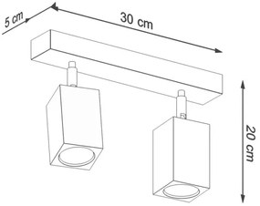 Sollux SL.1036 - Faretto KEKE 2xGU10/40W/230V quercia