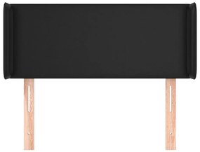 Testiera ad orecchio nera 103x16x78/88 cm in similpelle