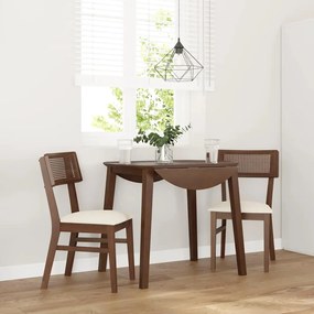 Sedie Da Pranzo Con Cuscini 2pz Marrone Legno Massello Di Hevea /