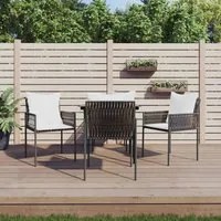 Sedie da Giardino con Cuscini 4pz Marroni 54x61x83cm Polyrattancod mxl 94299