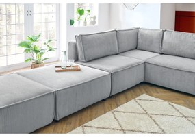 Divano a U angolare in velluto a coste variabile grigio chiaro Nihad modular - Bobochic Paris