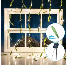 Aigostar - Catena LED solare 70xLED/4x1m IP65 bianco caldo oliva