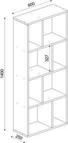 Libreria Moderna 60x25x140 Tuco Rovere Chiaro E Antracite