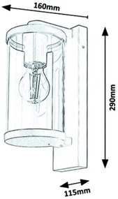 Rabalux - Applique da esterno 1xE27/60W/230V IP44