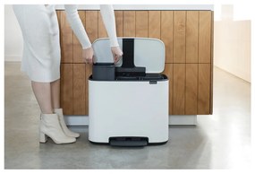 Cestino per la spazzatura in acciaio bianco per raccolta differenziata/con pedale 33 l Bo – Brabantia