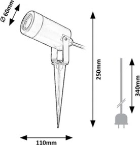 Rabalux 7814 - Lampada da esterno KROBIA 1xGU10/4W/230V IP65