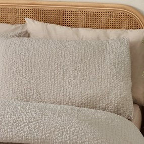 Set copripiumino e federa marrone chiaro in crêpe per letto matrimoniale 200x200 cm Crinkle Seersucker – Catherine Lansfield