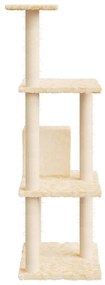 Albero per gatti con tiragraffi in sisal crema 119 cm