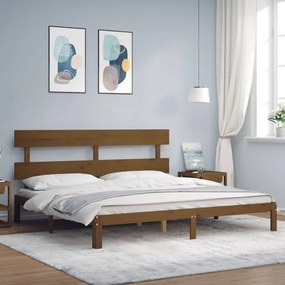 Giroletto Con Testiera Ambra 200x200 Cm İn Legno Massello /