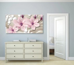 Stampa su tela – Magnolia su sfondo astratto