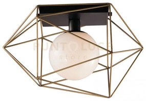 Plafoniera abraxas nera e oro 1 luce attacco e27 20x18,5x26,5cm in ...