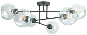 Lampadario a sospensione con supporto rigido VASCO 6xE27/60W/230V nero/limpido