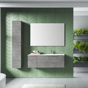 Mobile sottolavabo e lavabo Portland vasca a dx per vasca a destra cemento L 120 cm