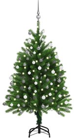 Albero di Natale Preilluminato con Palline Verde, Albero di Natale Preilluminato con Palline Verde 120 cm III