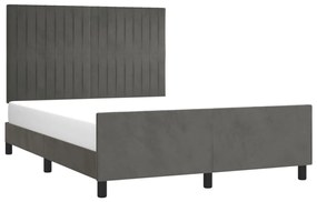 Giroletto con testiera grigio scuro 140x190 cm in velluto