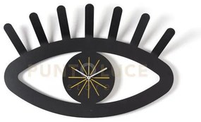 Orologio da parete di design ciclope nero/ocra in ferro 55x36,5h cm