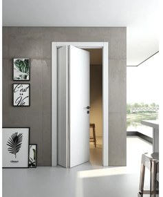 Porta pieghevole a libro asimmetrica Pisa bianco L 80 x H 210 cm sinistra