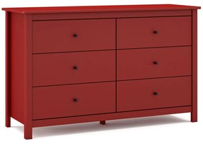 Cassettiera bassa rossa in pino 130x80 cm Misti - Marckeric