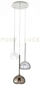 Beba lampadario a sospensione 3 luci vetri piccoli trasparente + cr...