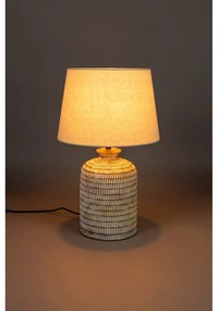 Lampada da tavolo beige con paralume in lino Russel - Dutchbone
