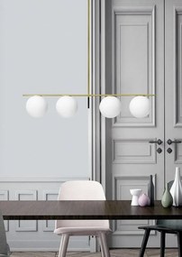 Lampadario Glamour Jugen oro paralume miele 4x E27 Ø120cm MILOOX