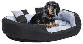 Cuscino Per Cani Reversibile Lavabile Grigio E Nero 110x80x23cm /