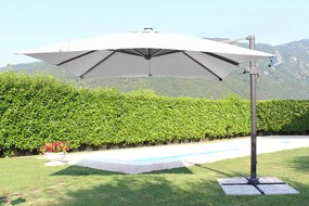 TESLA - ombrellone da giardino decentrato con led 3 x 4