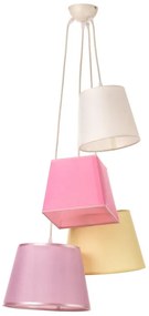 Lampadario Pop Sospensione NINETTA 4 - E27 bianco paralume multicolore 4x E27 Ø55cm