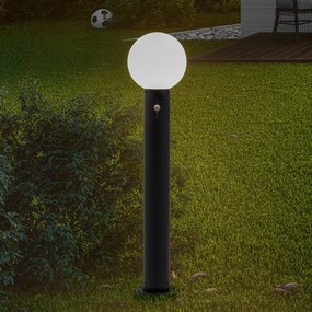 Lindby lampione Dangan, bianco, 90 cm, vetro, sensore