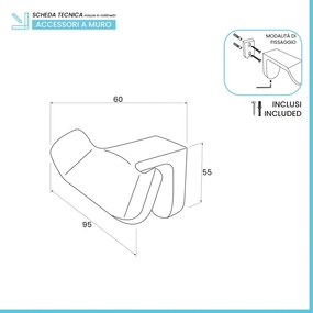 Set con appendino, porta rotolo e porta salviette a muro cromo Fusion
