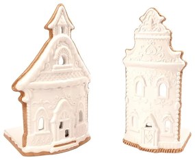 Candelieri in porcellana in set di 2 pezzi Gingerbread House - Ego Dekor