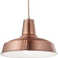 Sospensione Industrial-Minimal Moby Metallo Rame 1 Luce E27