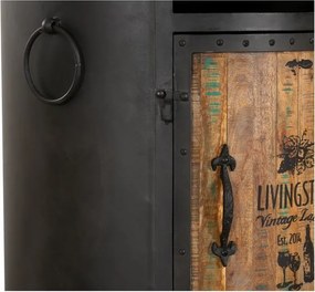 Scaffale per vino in metallo nero 9 bottiglie 60x155 cm Luni - Interia Home &amp; Living