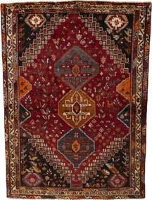 Shiraz Tappeto persiano 120x170 Rosso (Iran) Annodato A Mano