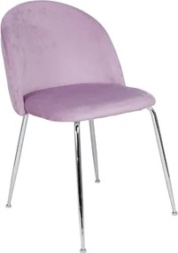 Sedia da pranzo in velluto Glicine con gambe in metallo Cromo - PARIS 2 sedie