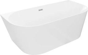 Mexen Oval Slim vasca da bagno indipendente parete 170 x 80 cm, bianca, troppopieno cromato - 52661708000-01
