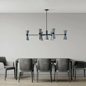 Lampadario Design Graal nero 13x E27 Ø133cm MILOOX