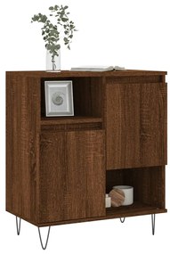 Credenza rovere marrone 60x35x70 cm in legno multistrato