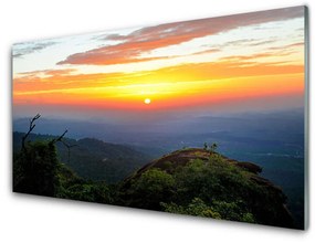 Quadro acrilico Paesaggio della natura della foresta di montagna 100x50 cm