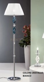 Piantana 1306 1 luce bianco e cromo attacco e27 h.151+26cm