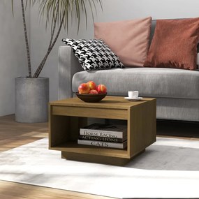 Tavolino Da Salotto Marrone 50x50x33,5cm Legno Massello Di Pino /
